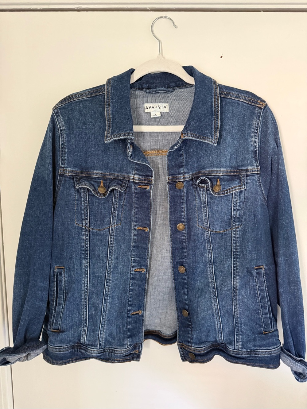 Ava & Viv Medium Blue Classic Denim Jacket